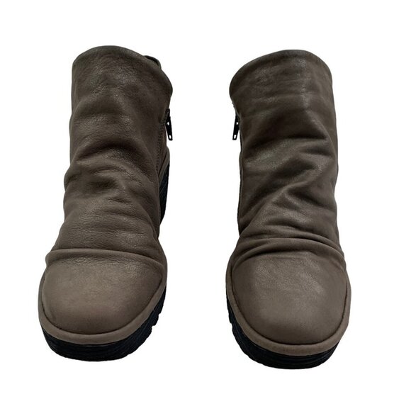 Fly London "Yip" Grey Janeda Ranch Wedge Bootie Women's Size 39/US 8-8.5 - Picture 4 of 11